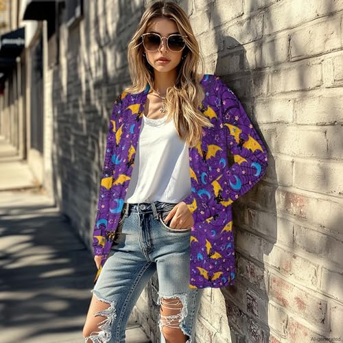 Image of Forchrinse Red Ladybug Cardigan for Women Causal Long Sleeve Open Front Cardigans Sweater Fashion 2024 Fall Coat with Pockets
