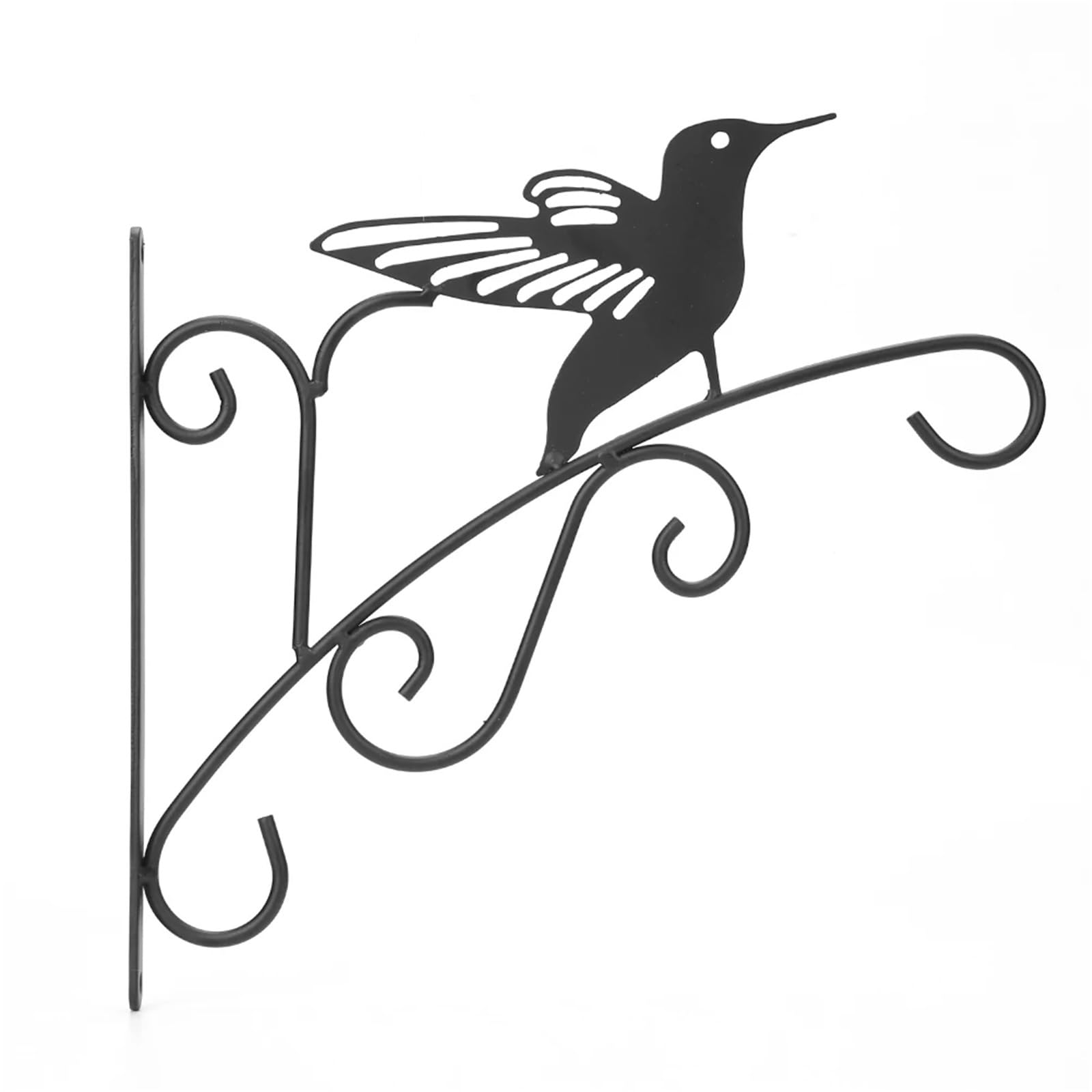 HUWOYG 2 PCS 11.8inch Curved Plant Hanger Heavy Duty Black Iron Bracket for Bird Feeder Lanterns for Flower Baskets Wind Chimes for Plants(Black B)