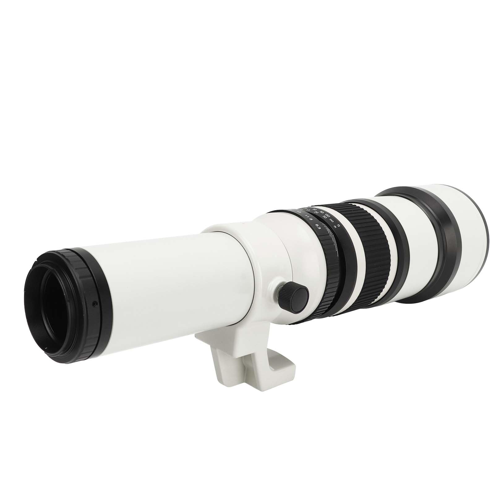 Teleobiettivo Prime da 500 Mm F/6.3 con Messa a Fuoco Fissa + Anello Adattatore per Montaggio Obiettivo AF T2, Teleobiettivo per Fotografia Astronomica per Fotocamera con (White)
