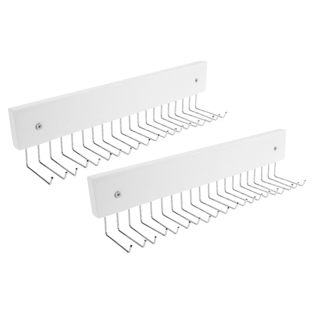Ciieeo Organizador de Corbatas Giratorio de Pared, Perchero para Cinturones y Corbatas en Madera de Fresno Blanco, 2 Piezas, Compacto para Armario y Entrada, Ahorro de Espacio