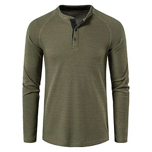 Men's Henley Shirts Fashion Long Sleeve Lightweight Button T Shirts2