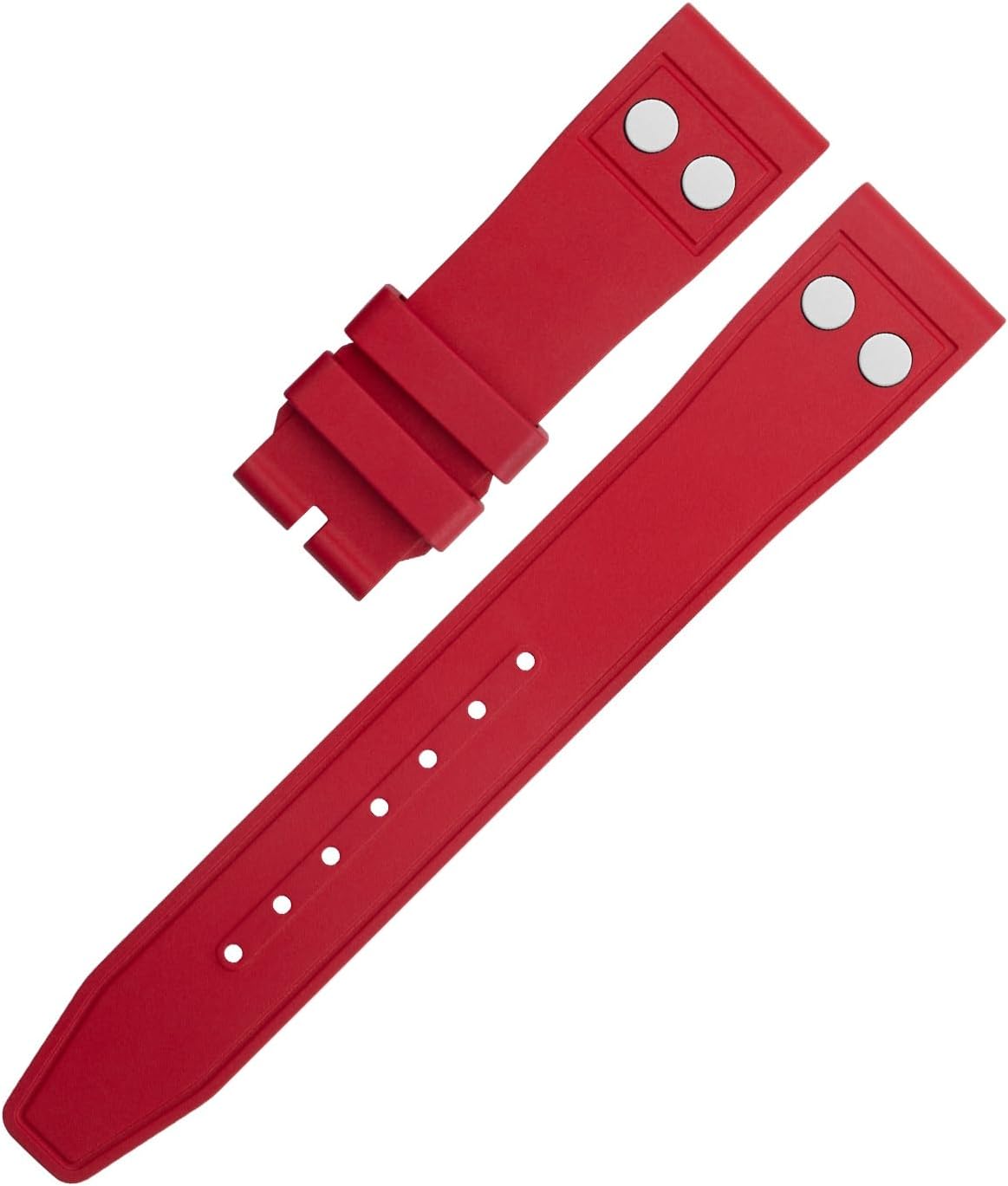 20mm Nature Fluororubber Rubber With Rivet For Strap Portugieser Soft Wristband