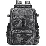 Rabjen Fishing Tackle Backpack, 45L Storage Waterproof Travel Bag Store Fishing Gear with Insulated Top Pocket