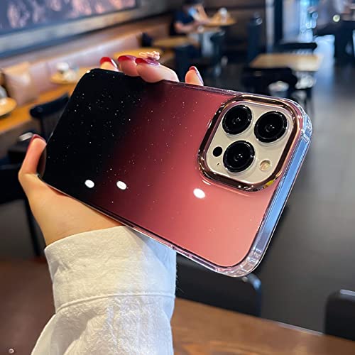 Coque iPhone 12 Mini transparente pailletée dégradé violet luxe