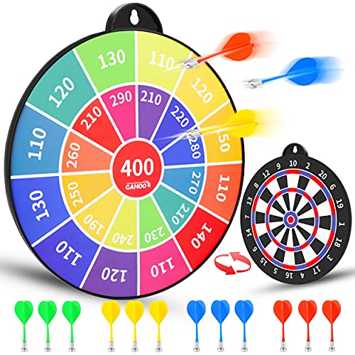 Magnetic Dart Board, Safe Dart Game for Kids, 12pcs Magnetic Darts, Fun Indoor-Outdoor Game, and Party Games, Double-Sided Dartboard Toys Gifts for 4 5 6 7 8 9 10 -12 Years Old Boys Girls and Adults