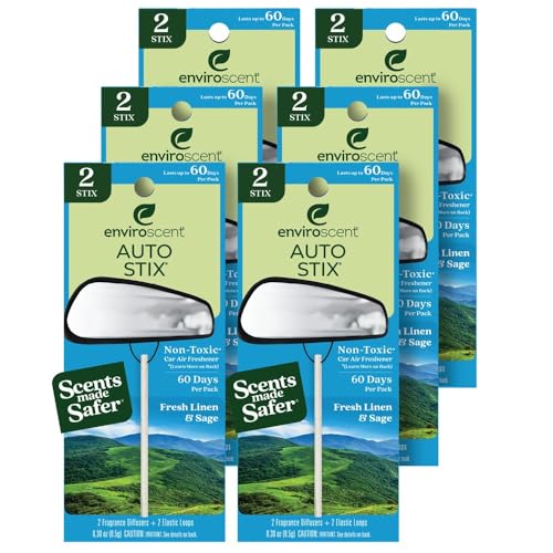 Image of Enviroscent Auto Stix 6ct - Fresh Linen & Sage 2pc
