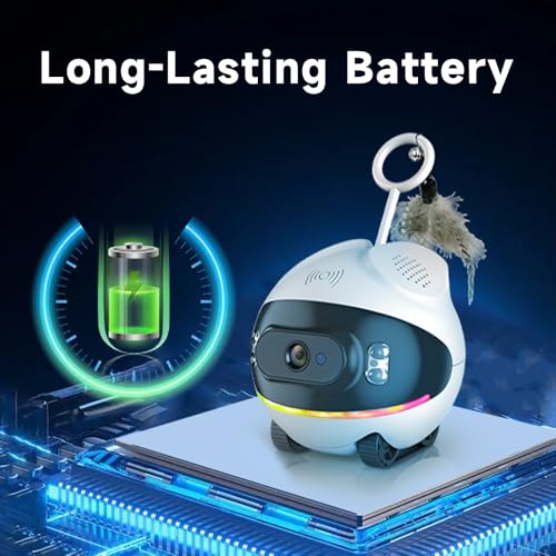 Pet Camera Robot with Cat Teaser: Battery-Operated, Movable with Phone App, 2-Way Talk, Video/Photo, Night Vision - Image 5