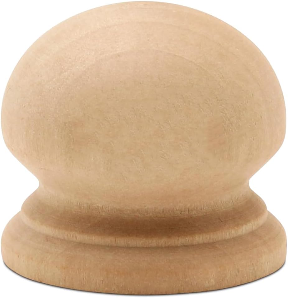 Woodpeckers Wood Knobs 1-1/2 inch, Pack of 25 Unfinished Round Wooden Knobs for Cabinet Handles, Dresser Drawer, Furniture, and Crafts
