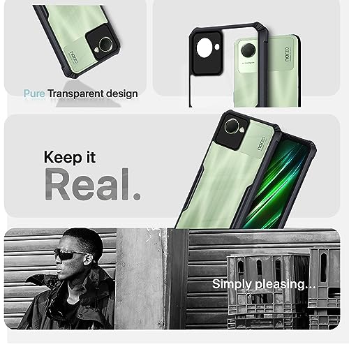 Image of Pikkme Realme Narzo 50i Prime / C30 Back Cover | Crystal Clear Transparent Back | Ultra Hybrid | Full Camera Protection | Raised Edge | Bumper Back Case for Realme Narzo 50i Prime / C30 (Black)