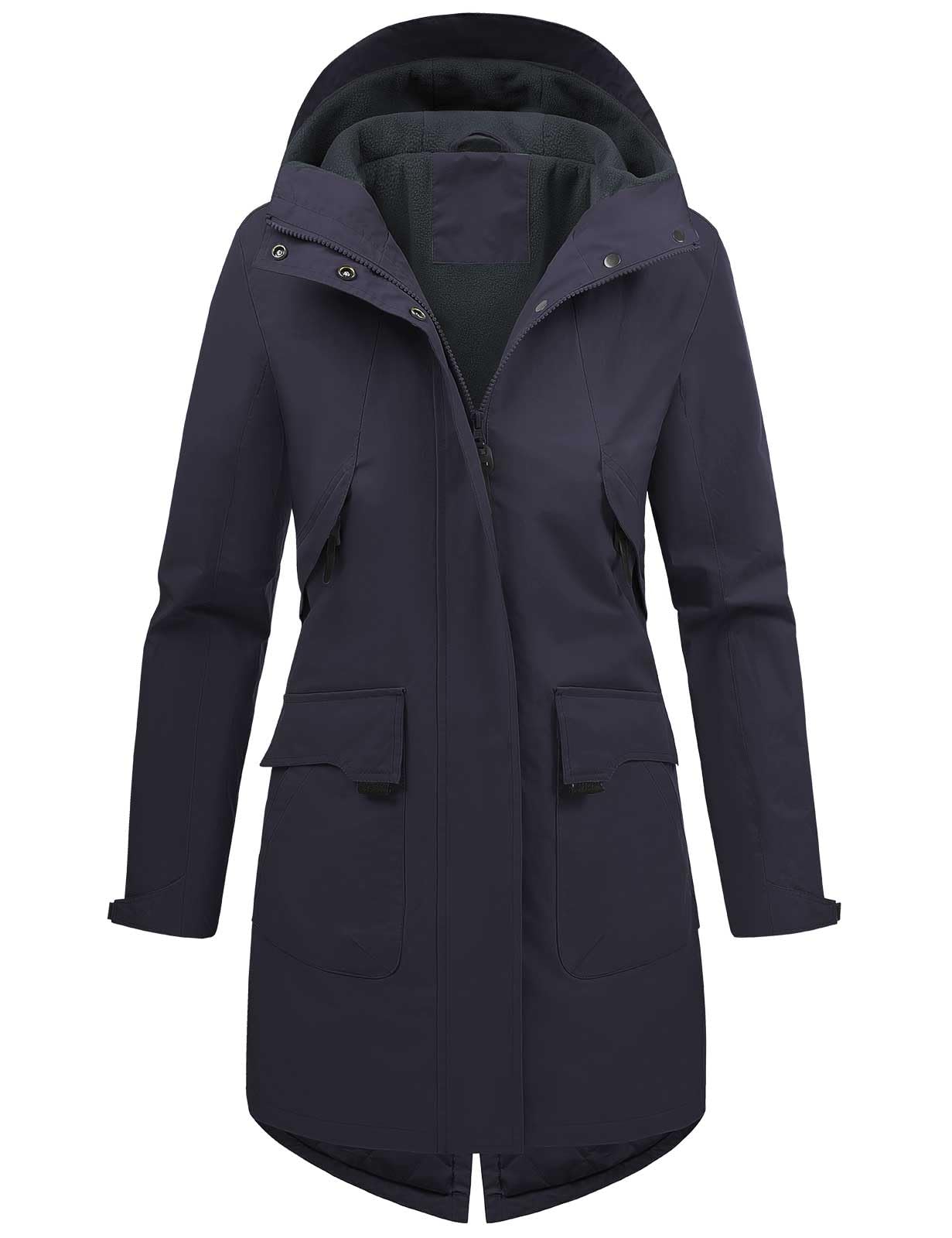 Vancavoo Chaqueta Mujer Entretiempo Parkas Primavera Casual Ligtweight Militar Abrigo Zip Up Capucha Resistente al Viento Largo Jacket