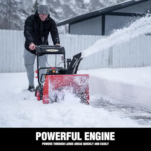 Image of PowerSmart 24-Inch 2-Stage Self-Propelled Gas Snow Blower 212cc Engine with Electric Start, LED Light