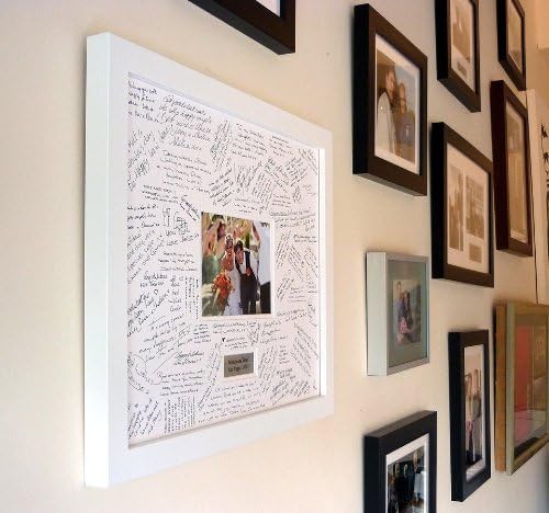 Personalised WHITE - Contemporary alternative to the traditional guest book (White-White-Landscape)