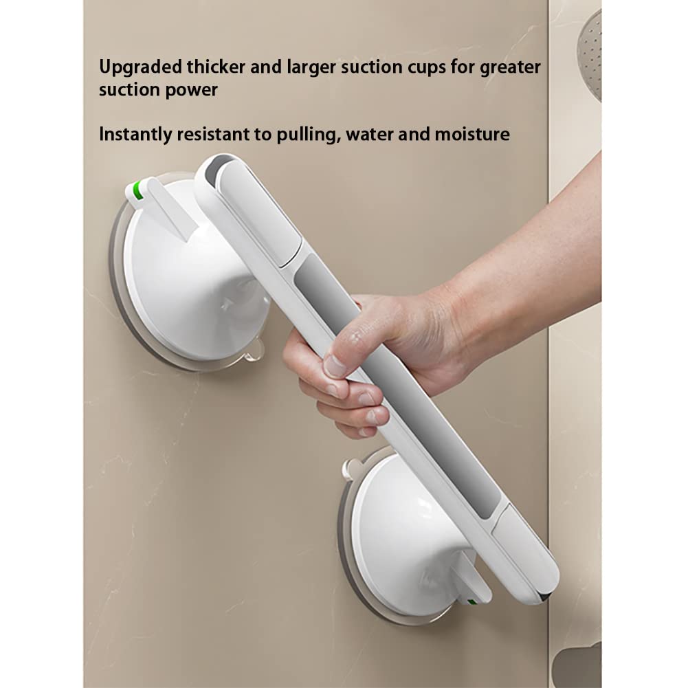 1 barra de agarre de baño con ventosas, pasamanos de seguridad para ancianos, barandilla de ducha móvil, para discapacitados, inodoro, 33 cm, ABS, resistente, 110 kg (azul, 2 unidades)