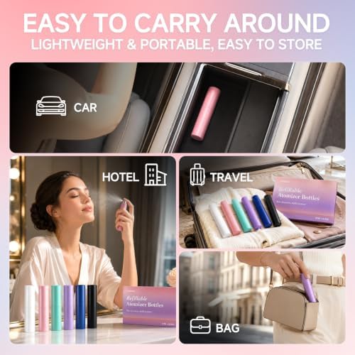 TiddieBair 6 Pack Travel Perfume Bottle Refillable, Perfume Atomizer (8ml) - 2
