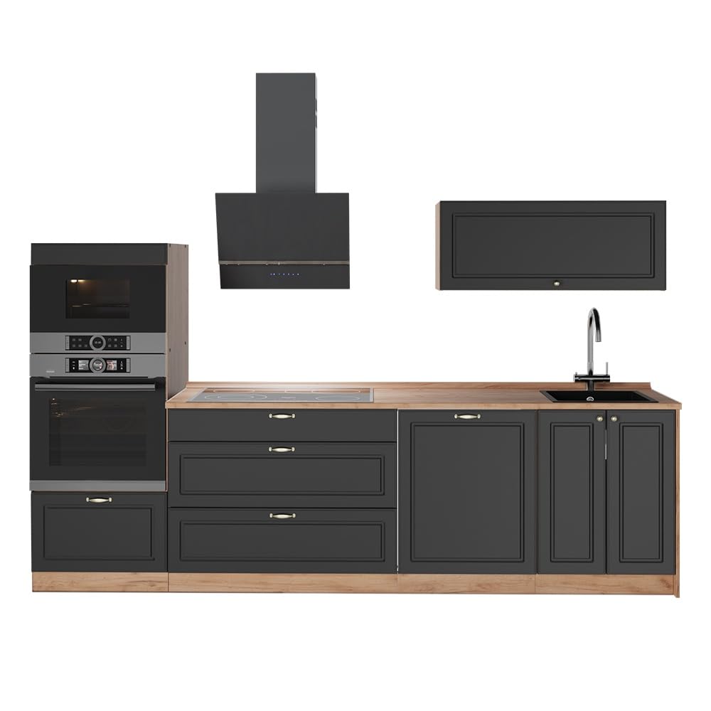 Vicco Cucina componibile Fame-Line Antracite country/Rovere 280 cm