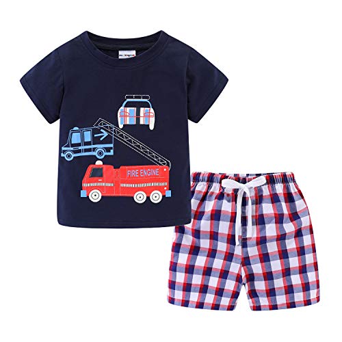Image of LittleSpring Boys Summer 2piece Outfits Short Sleeve T-Shirt and Shorts Set
