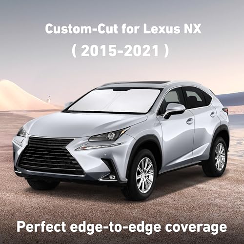 Image of EcoNour Windshield Sunshade Compatible for Lexus NX 2015-2019 2020 2021, Sun Visor for Front Windshield & Window Sun Shade Cover, UV Heat Blocker & Protector, Car Accessories