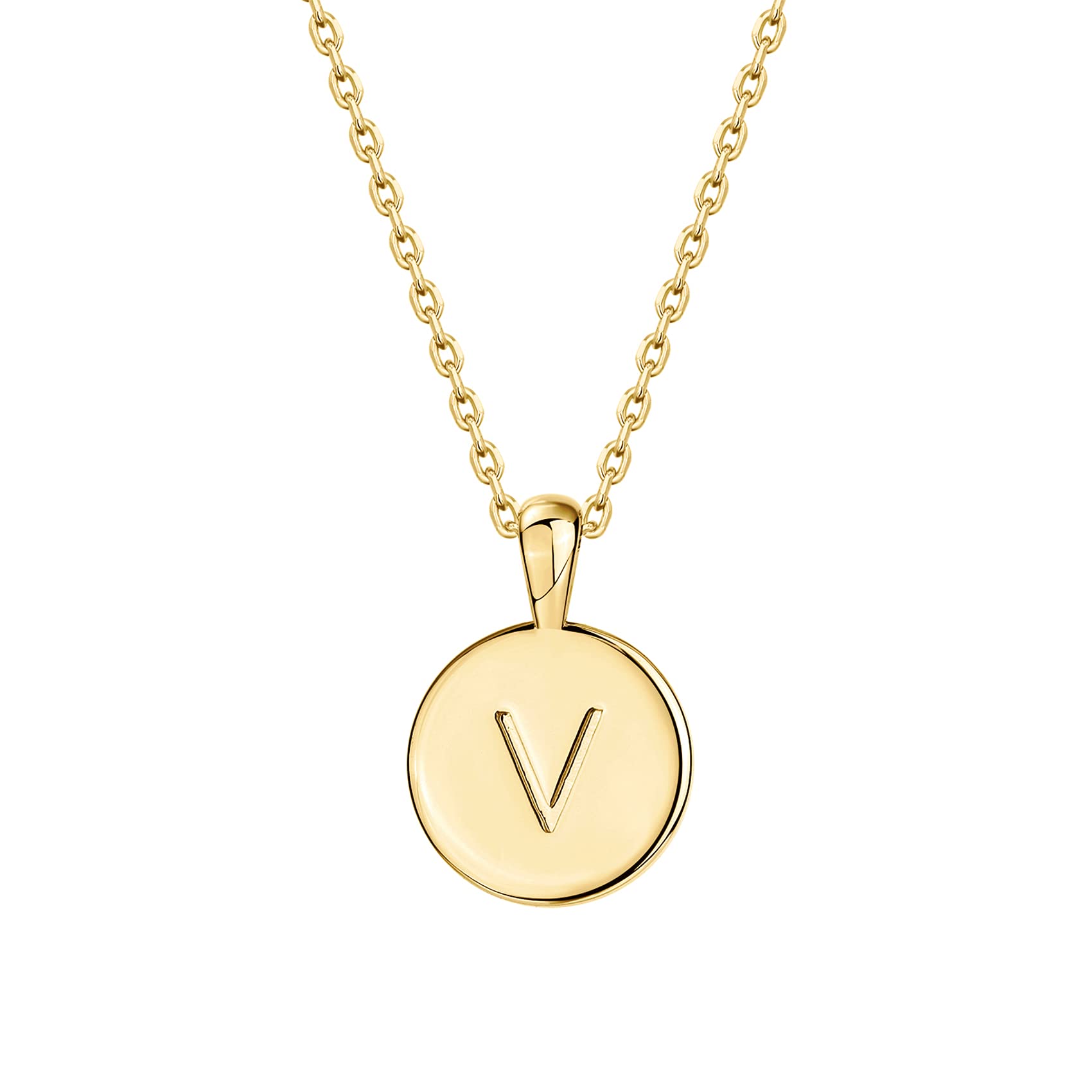 PAVOI 14K Gold Plated Initial Letter Pendant Necklace for Women | Gold Alphabetical Initial Necklace
