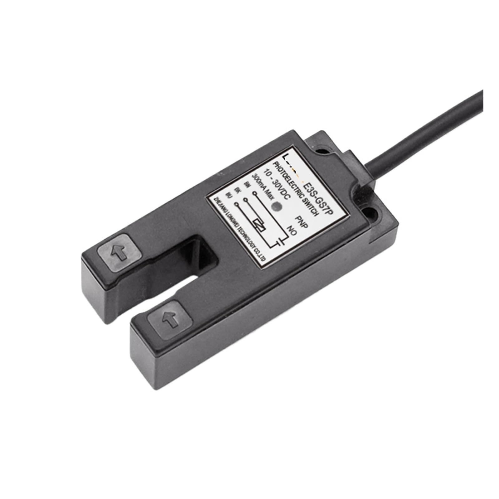 PXQCHAVLN Photoelectric Adjustable Infrared Sensor Switch Detection 7mm Through-Beam Slot U-Shaped ABS DC12V 24V E3S-GS7 NPN PNP(NPN NO)