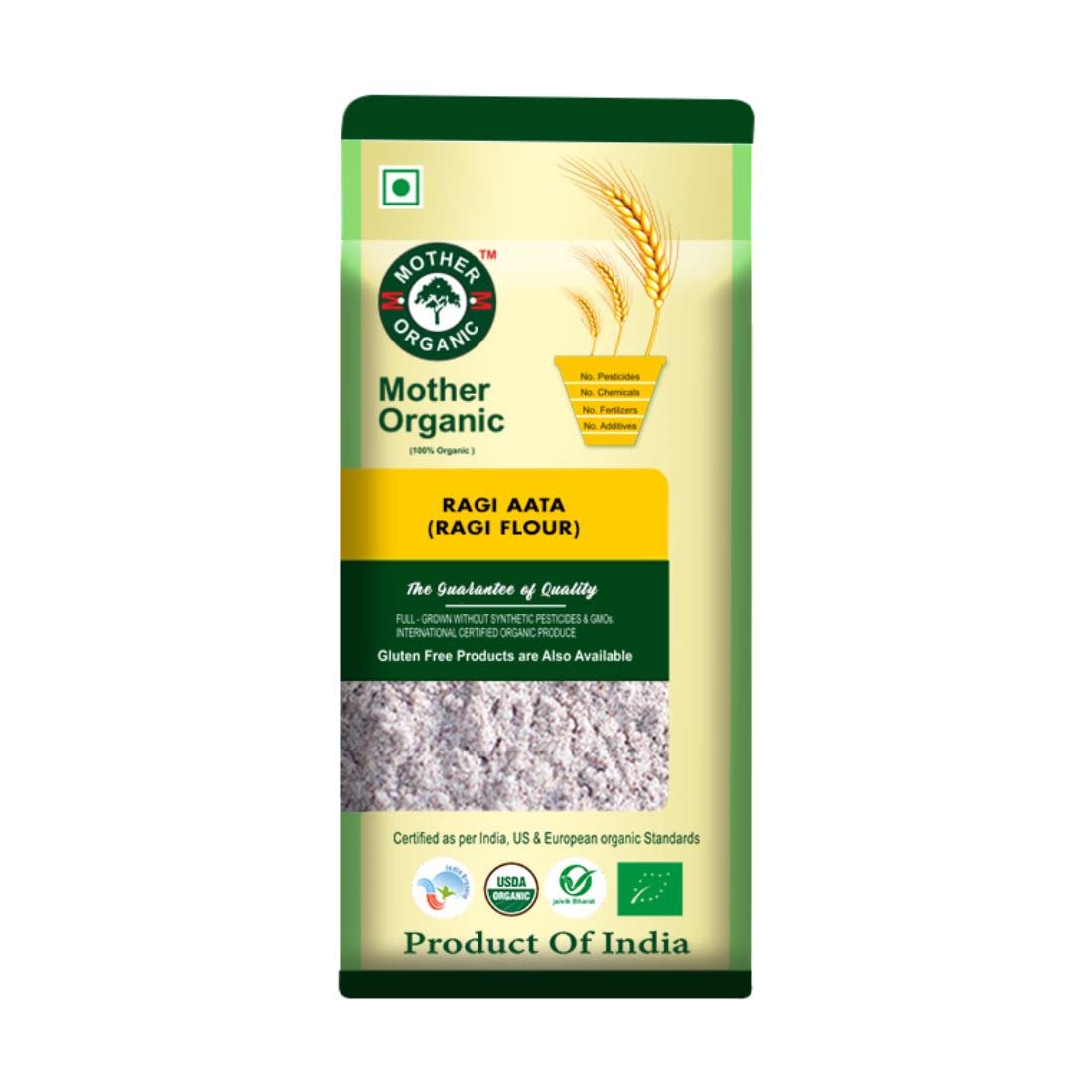 Mother Organic Ragi Flour 1 Kg Ragi Atta Finger Millet Flour