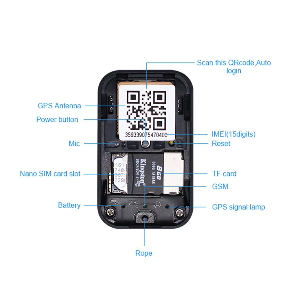 Mini traqueur GPS Dispositif de Suivi caché sécurité des Enfants âgés traqueur de localisation positionneur d'alarme Anti-Perte Prend en Charge Les Modes de positionnement GPS (GF21)