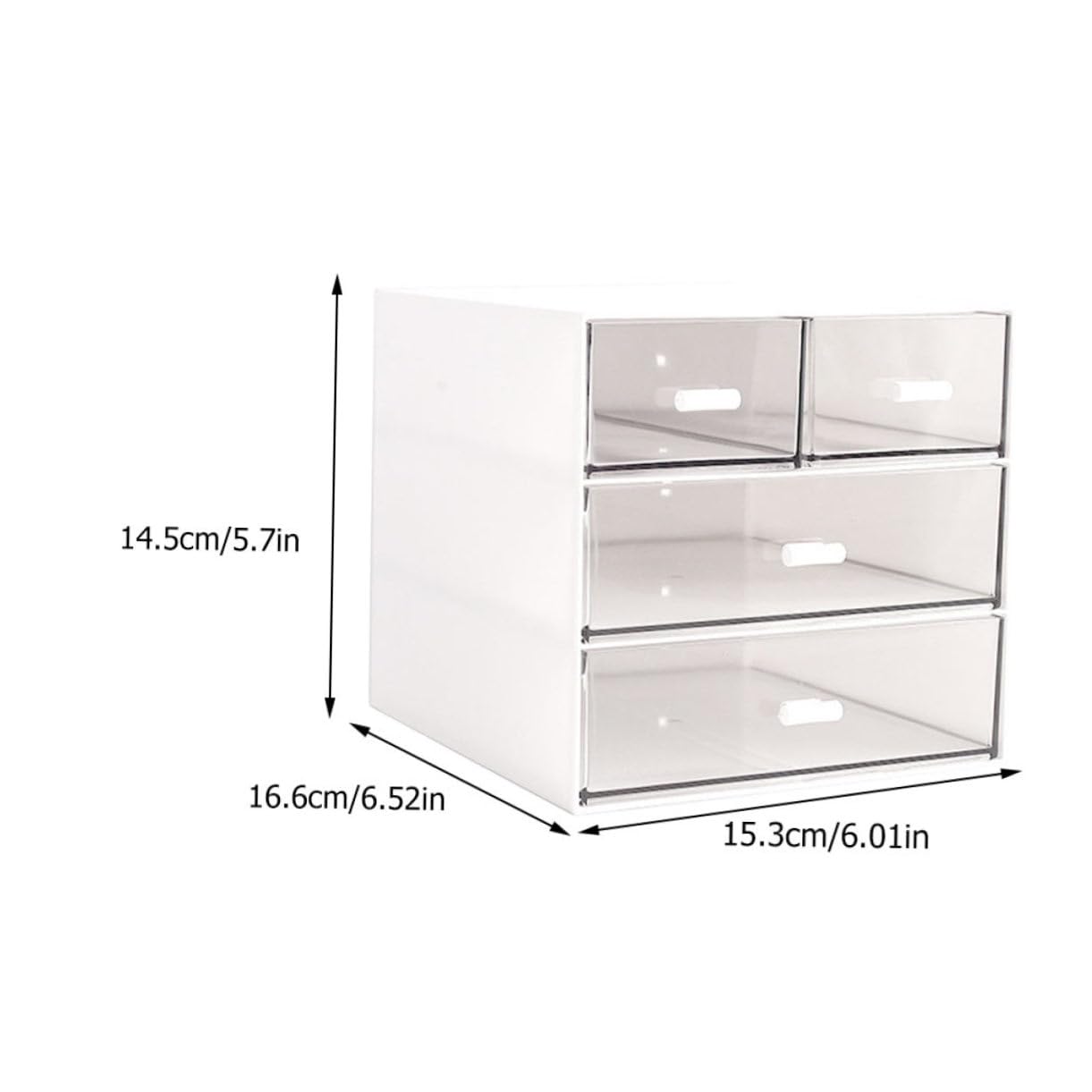 Caja de Maquillaje Organizador Transparente Cajón para Almacenamiento de Cosméticos para Escritorio y Mesa de Tocador Diseño de Material Resistente
