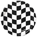 Black and White Check Paper Plates, 24 ct