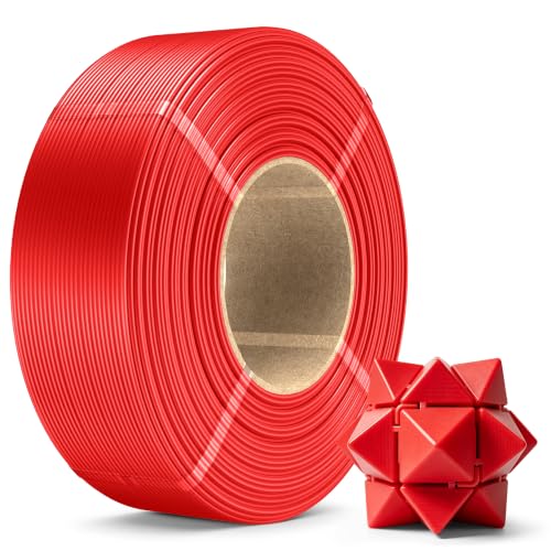 Image of SUNLU PLA+2.0 3D Printer Filament Refill 1.75mm, 1KG Red | High Toughness PLA+ Filament, No Spool Refill for Reusable Spools, Compatible with Bambu Lab 3D Printers, Red
