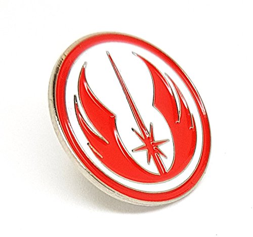 Pin de Metal esmaltado, Insignia Broche Star Wars Orden del Guerrero Jedi Insignia (Rojo y Blanco)