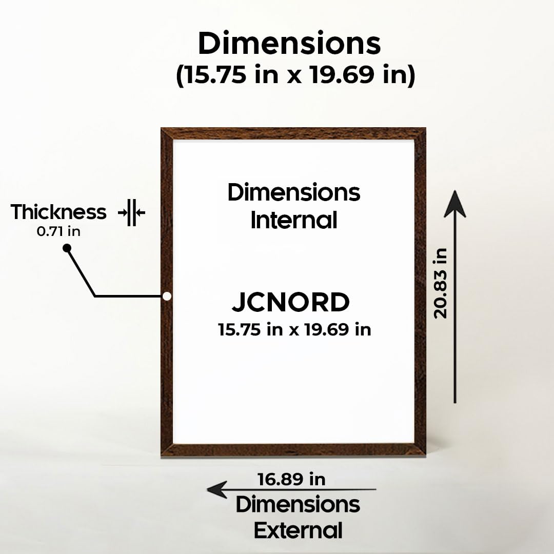 JCNORD MDF Walnut Wooden Picture Frame 16x20 inches (40x50 cm) with Shatterproof Acrylic Glass, 40 x 50 cm - Image 2