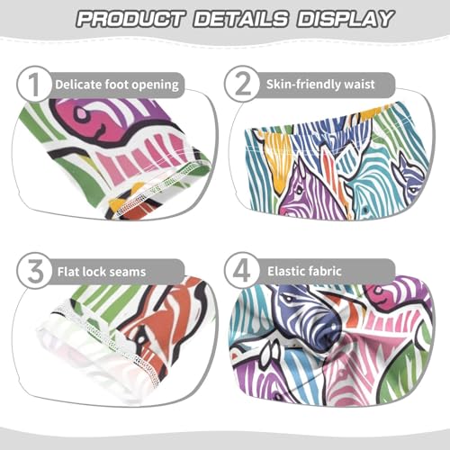 Bolaz Toddler Girls Leggings Printed Yoga Pants Leggings Purple Yellow Green Zebra for Kids3