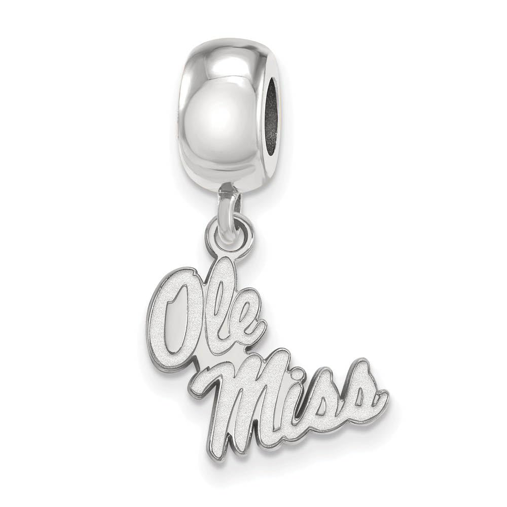 LogoArt Sterling Silver University of Mississippi Small Dangle Bead Charm