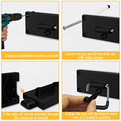 64 Inch Garage Hooks Tool Organizer Wall Mounted, Adjustable Storage System Wall Organizer for Garden Tools, Heavy Duty Tool Hanger for Rake, Mop,Broom and Yard Tools - Image 4