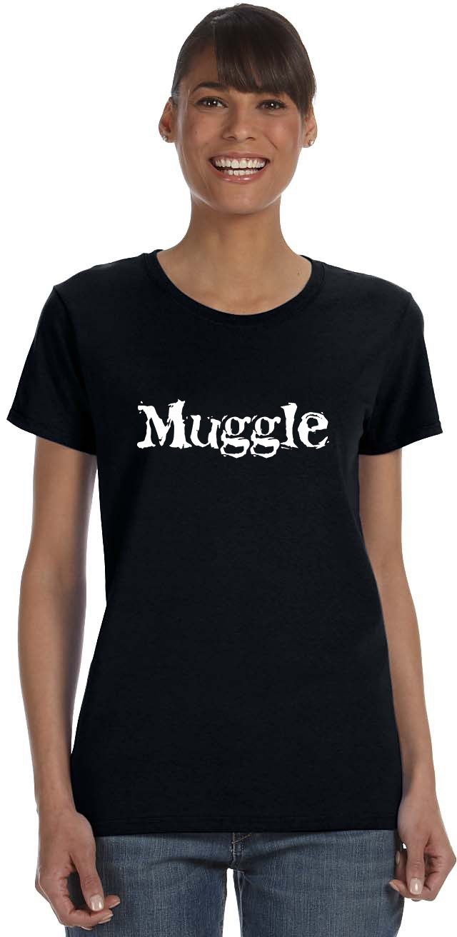 Muggle on Women's T-Shirt~Black~Womens-SM