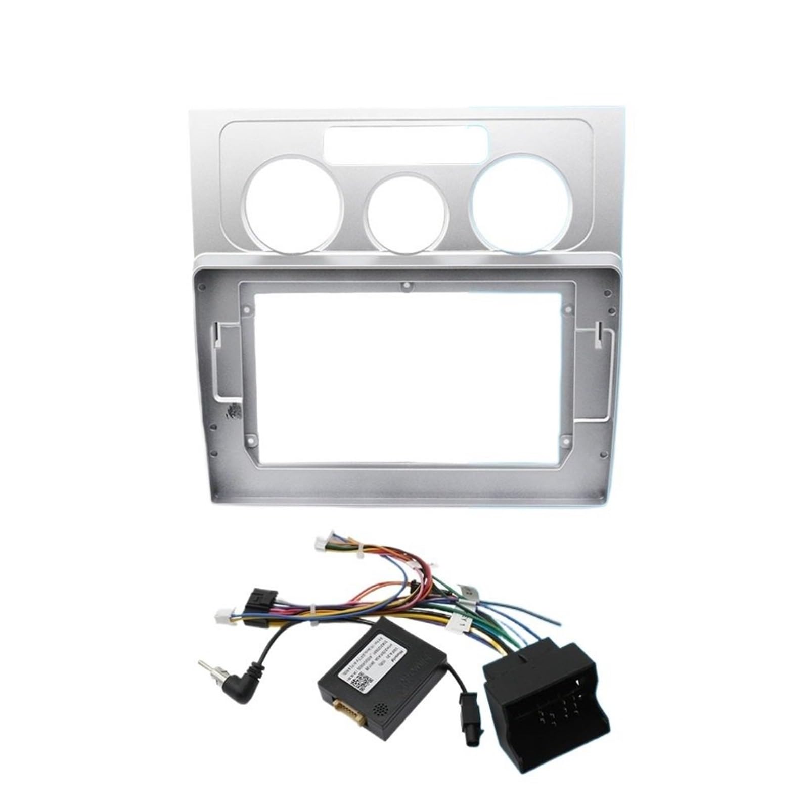 JKELPV Car Radio Frame Kit Fit For VW Touran 2004-2008 Audio Dash Kits Frame Facia Panel Car Radio Fascia Frame 10inch Radio adapter(FrameA Cable Canbus)