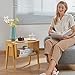 Pipishell Bamboo Stackable End Tables, Wood Living Room Nightstand, Bedside Tables for Bedroom Storage, 2PCS