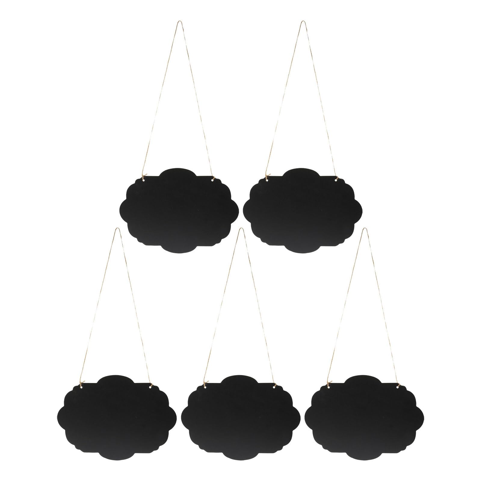 5 Pièces Panneau Ardoise Double Face Bois Tableau Mural Suspendu pour Cuisine Mariage et Organisation Maison Support Mural Pratique et Décor Naturel