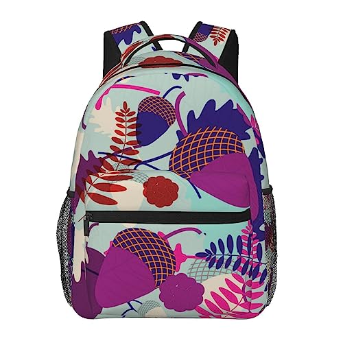 Sac à dos ordinateur portable à motif feuilles multicolores TGMALL