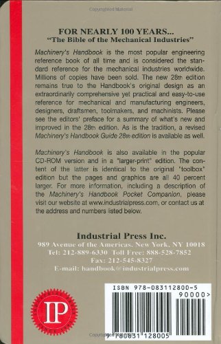 Machinery's Handbook #TOP1