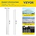 VEVOR Greenhouse Spring Wire and Lock Channel 20 Packs, 6.56 ft PE Coated Aluminum Alloy Bundle Kit, Plastic Poly Film or Shade Cloth Attachment w/Screws, Silver