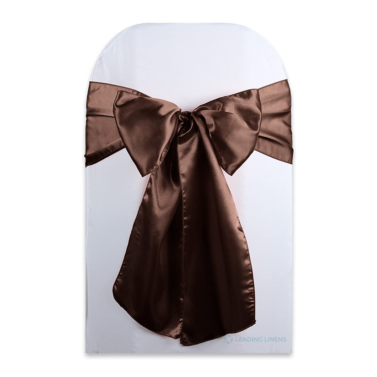 Sparkles Make It Special 20 pcs Satin Chair Cover Bow Sash - Brown - Wedding Party Banquet Reception - 28 Colors Available