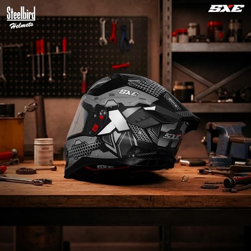 Image of Steelbird SBH-61 SXE X3 Pinlock ISI and Dot Certified Full Face Graphic Helmet for Men and Women with Inner Silver Sunshield