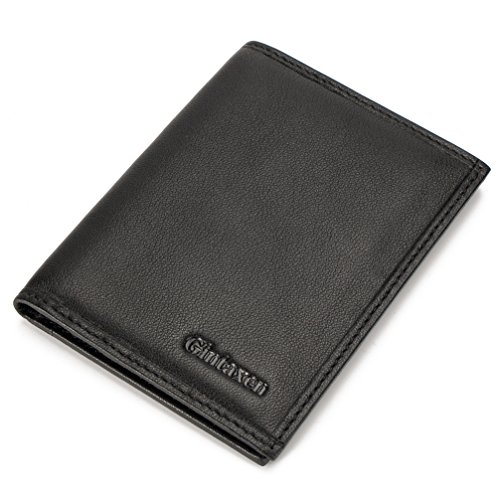 Slim Bifold Front Pocket Wallet 2 ID Window Credit Card Holder Genuine Leather RFID Blocking
