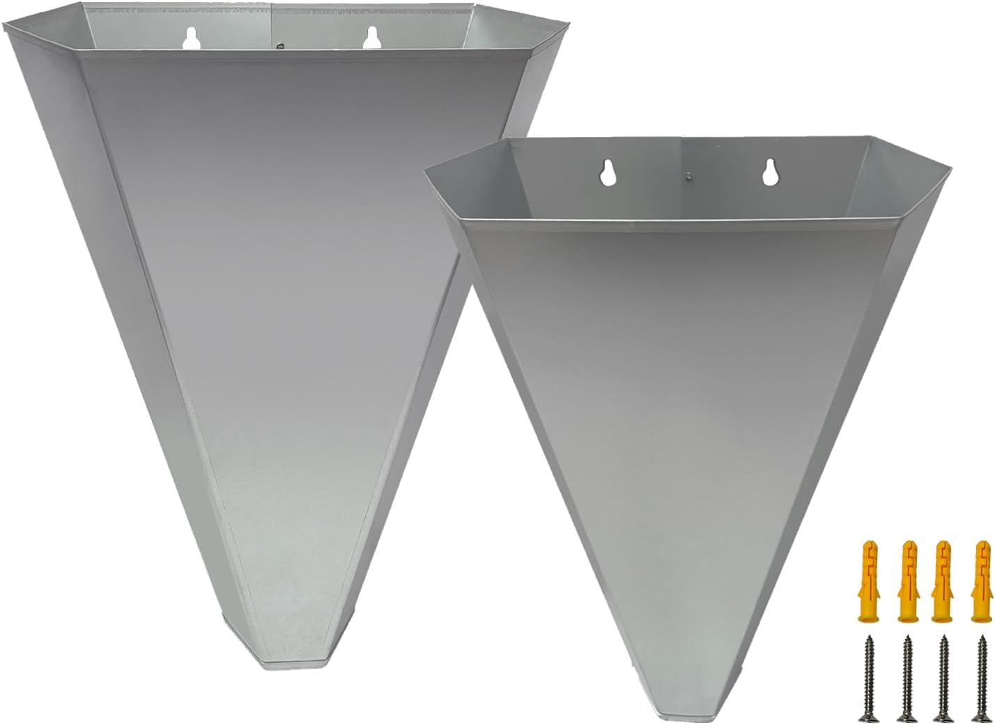 GarveeLife Galvanized Steel Chicken Killing Cone Poultry Restraining Cones for Chickens and Medium-Sized Birds, Large Chicken Cone for Butchering, Easy to Clean 1 Medium + 1 Large Size