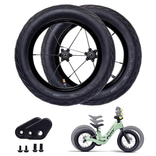 PUKY NEXT 14” Wheel-Set Black | 2x Luftreifen 14 Zoll | Für Kinderlaufrad ab 2-6 Jahre | Puky Laufrad Zubehör | Balance Bike Reifen | FlipChip Räder | Ersatzteile für Lernlaufrad | Robuste Bereifung