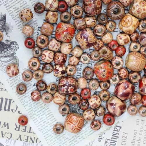 300Pcs BetterJonny Large Hole Barrel Wood Beads - Image 2