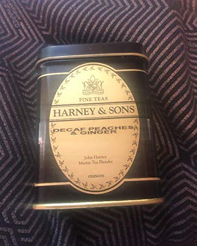 Harney & Sons Melocotones descafeinados y jengibre lata de 4 onzas