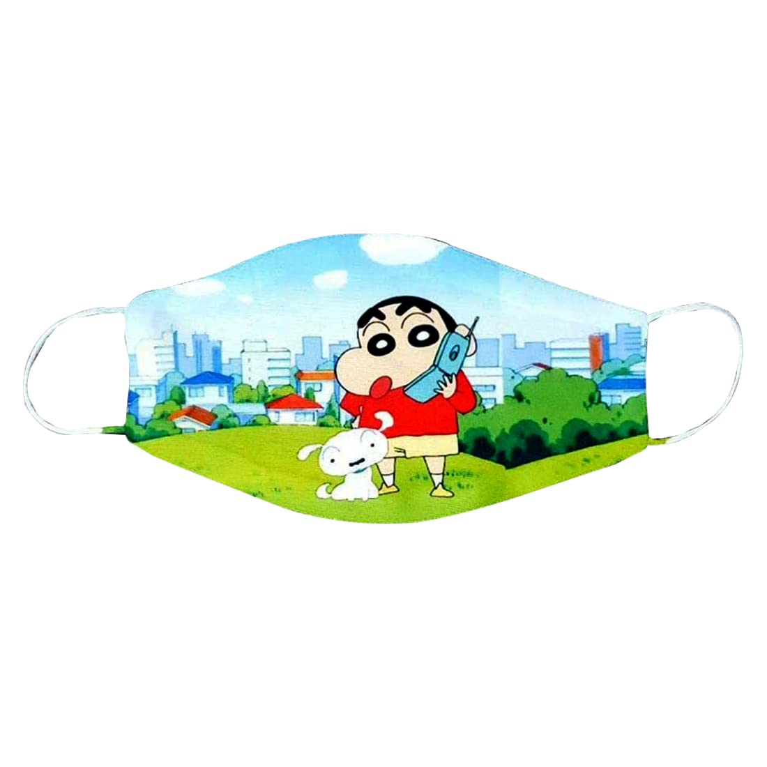 king shine Kid's Cotton Digital Cartoon Printed Reusable Cloth Face Mask without Valve (cartoon carecter multicolor, 3 To 8 Years, mask Packs a05 (Kids mask 5 Pices) 1
