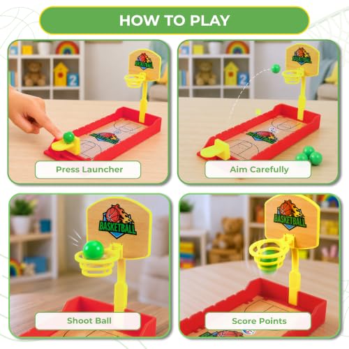 Image of RATNA'S Basketball Finger Board Game Tabletop & Miniature Gaming Pocket Basketball Set Travelling Toy for Kids 5+ Years
