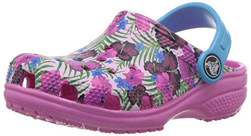 Image of Crocs Kids' Classic Graphic K Clog, Multi Color /Pink, 3 M US Little Kid